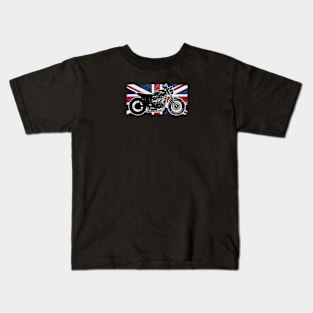 Triumph Custom Scrambler | British Flag | Muscle Bikes Scrambler Bikes Kids T-Shirt